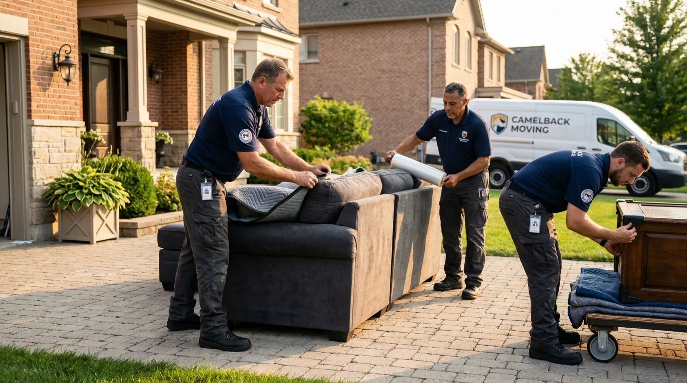 Large estate moving crew wrapping furniture in Seymour, MO